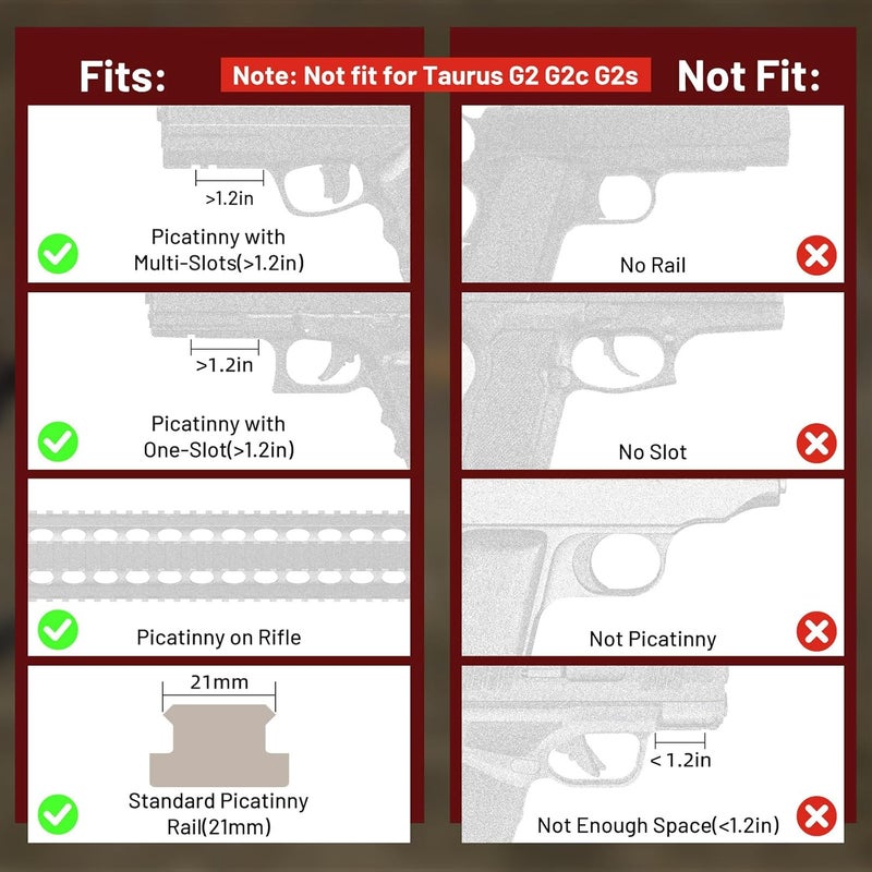 EZshoot Pistol Laser Sight, Rechargeable Red/Green Laser Sight for Pistol, Low Profile Pistol Laser for Gun Compatible with 21MM Picatinny Rail with Ambidextrous Switches - Image 3